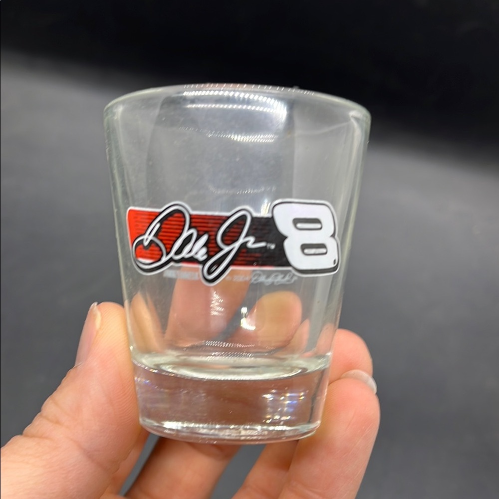 Dale Jr. #8 Racing Shot Glass - Clear with Red & Black Logo